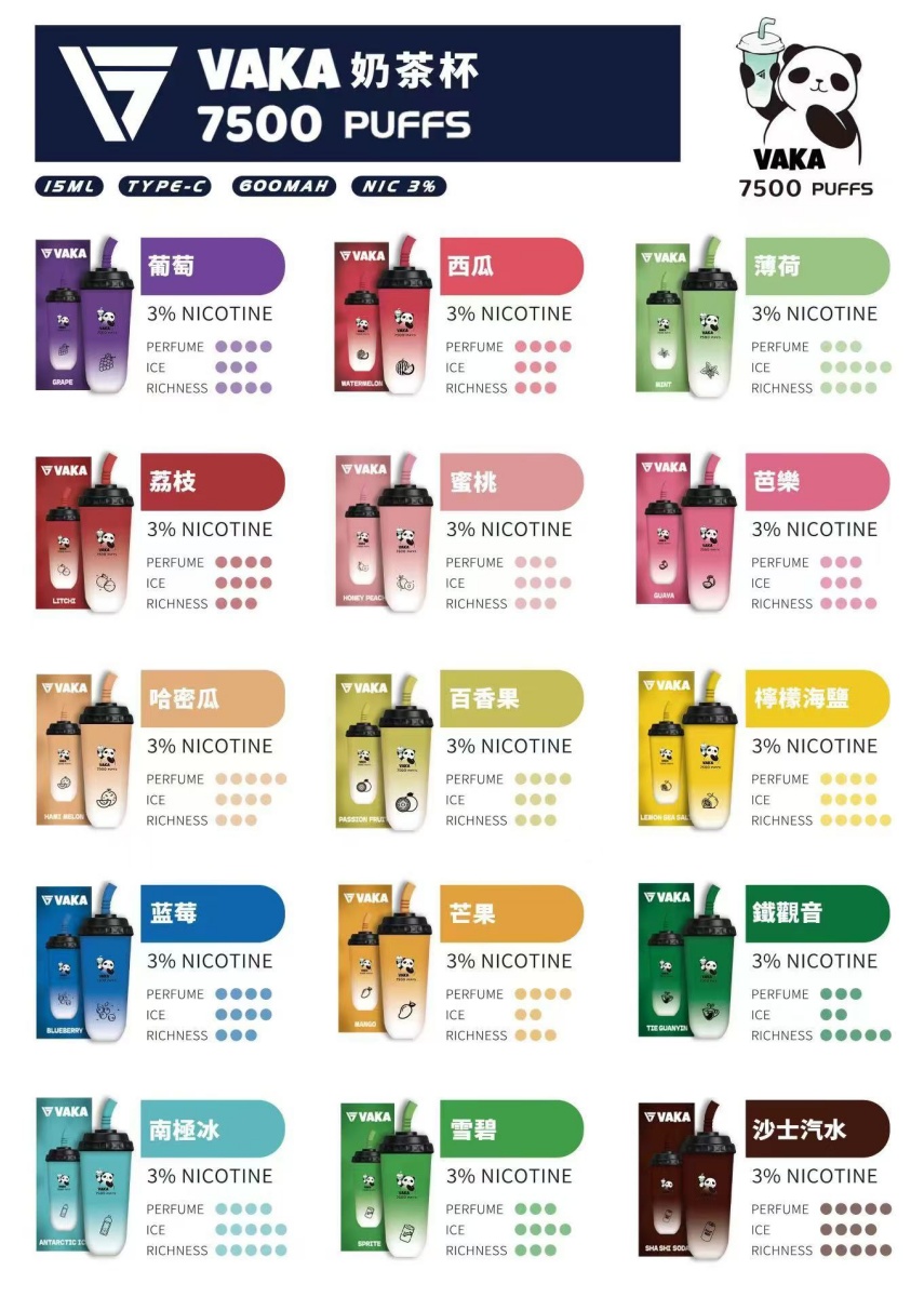 奶茶杯電子煙 vaka7500口 正品現貨 拋棄式奶茶杯電子