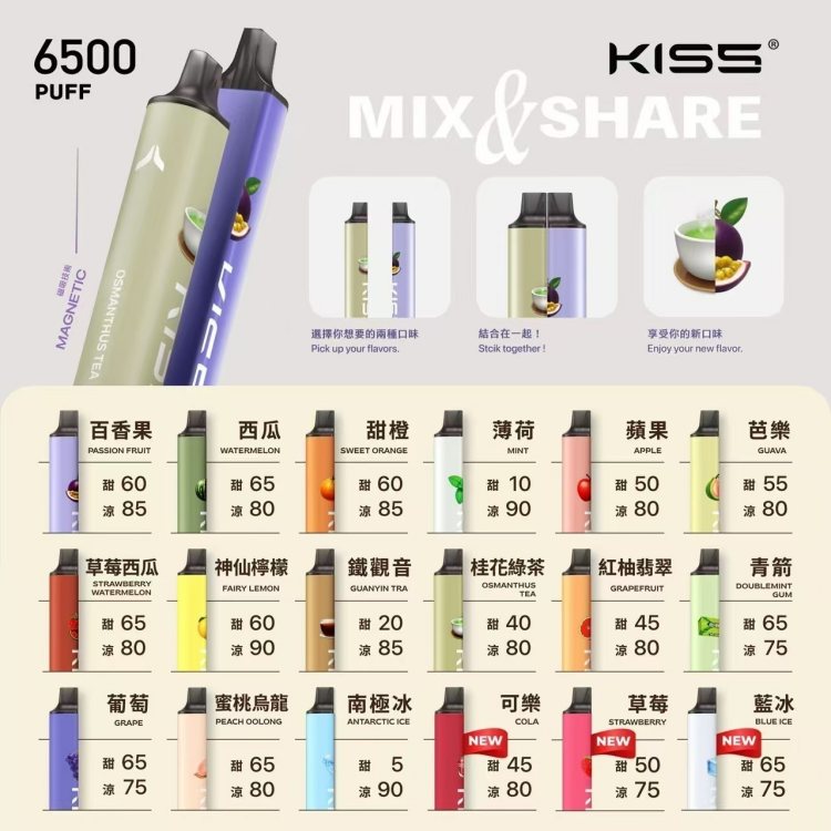 凱斯KISS6500口 正品現貨 拋棄式電子煙購買 新鮮日期